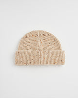 Flecked Yarn Taupe Beanie Hat