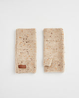 Flecked Yarn Taupe Fingerless Gloves