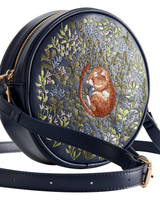 Chloe Giordani Dormouse Embroidered Round Saddle Bag - Navy