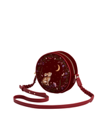 Star Gazing Rabbit Red Embroidered Circle Bag