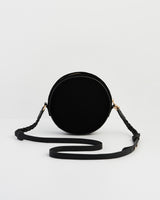 Aurora Fawn Embroidered Black Circle Bag