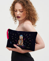 Party Bear Embroidered Blue Medium Pouch