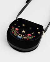 Dove & Floral Star Embroidered Saddle Bag