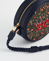 Red Admiral Embroidered Circle Bag