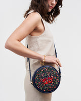 Red Admiral Embroidered Circle Bag