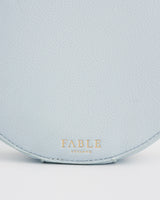 Blue Floral Embroidered Bow Circle Bag