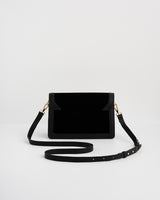 Black Botanical Embroidered Foldover Bag