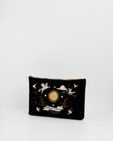 Black Celestial Embroidered Pouch