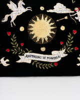 Black Celestial Embroidered Pouch