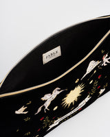 Black Celestial Embroidered Pouch
