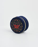 Red Admiral Embroidered Circle Jewellery Box