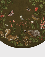Charlotte Meadow Scene Embroidered Saddle Bag in Khaki Suedette