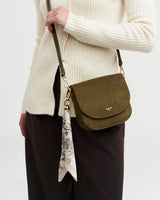 Beth Saddle Bag in Khaki Suedette