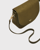 Beth Saddle Bag in Khaki Suedette