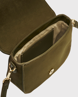 Beth Saddle Bag in Khaki Suedette