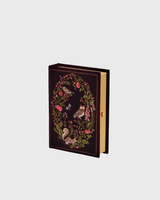 Florence Meadow Scene Embroidered Book Box in Burgundy Velvet