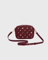 Alice Orla Embroidered Quilted Camera Bag in Burgundy