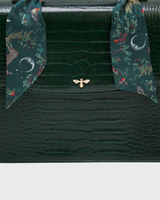 Eliza Top Handle Bag in Forest Green Croc