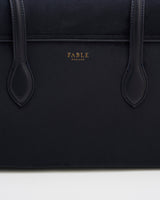 Romilly Floral Applique Shoulder Bag in Navy Suedette