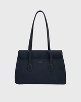 Romilly Floral Applique Shoulder Bag in Navy Suedette