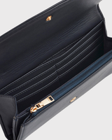 Floral Applique Long Purse in Navy