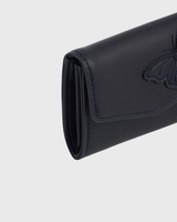Floral Applique Card Holder Purse in Navy