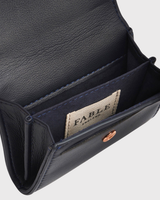 Floral Applique Card Holder Purse in Navy