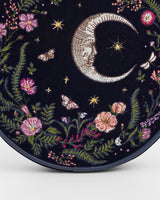 Chloe Midnight Garden Embroidered Circle Bag in Navy Velvet