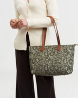 Edith Orla Scene Print Tote Bag in Khaki