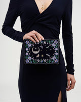 Florence Midnight Garden Embroidered Book Box in Navy Velvet