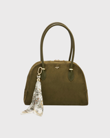 Amelia Shoulder Bag in Khaki Suedette