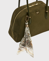 Amelia Shoulder Bag in Khaki Suedette