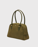 Amelia Shoulder Bag in Khaki Suedette