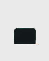 Hedgehog Embroidered Small Purse in Forest Green Velvet