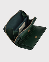 Hedgehog Embroidered Small Purse in Forest Green Velvet