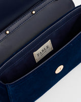 Sophia Nightingale Embroidered Occasion Bag In Sapphire Velvet