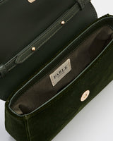 Sophia Wren Embroidered Occasion Bag in Green Velvet
