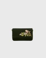 Sophia Wren Embroidered Occasion Bag in Green Velvet