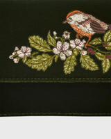 Sophia Wren Embroidered Occasion Bag in Green Velvet