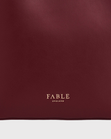 Floral Applique Margot Bucket Bag in Burgundy