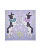 Catherine Rowe Pet Portraits Frenchie Lavender Silk Square Scarf
