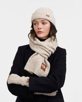 Flecked Yarn Taupe Beanie Hat