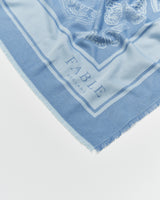Blue Butterfly Jacquard Scarf