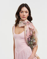 Pastel Pink Woodland Scene Scarf