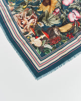 Dark Green Botanical Scarf