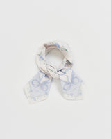 Pastel Blue Bow & Floral Scarf