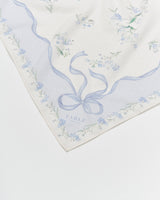 Pastel Blue Bow & Floral Scarf