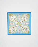 Fable England x Peter Rabbit Blue Narrative Silk Blend Square Scarf
