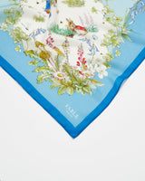 Fable England x Peter Rabbit Blue Narrative Silk Blend Square Scarf