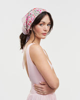 Pink Floral Heart Triangle Scarf